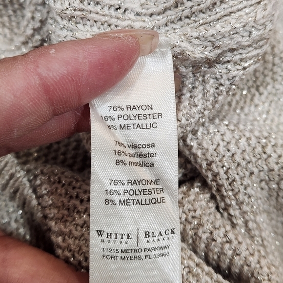 𝅺white House Black Market Beige and Gold Thick Strap Tank Top Size: XS - Picture 8 of 8